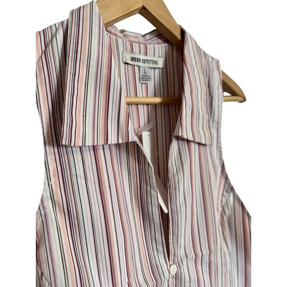 Urban Outfitters Party Girl Size Large Striped Button Up Blouse NWT - Picture 8 of 8